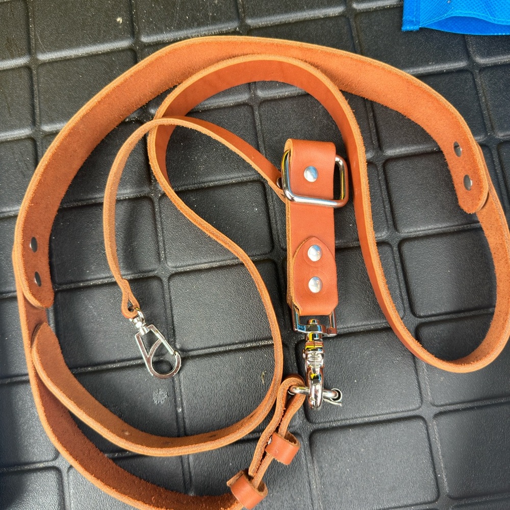 Leather Camera Strap with Clips